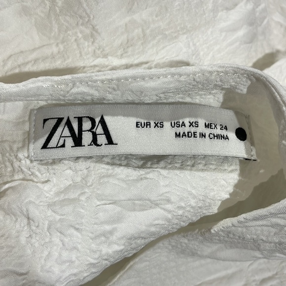 Zara Bloggers Favorite Textured Weave Tiered White Short Dress - Picture 3 of 10